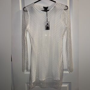 NWT white sparkle mini dress sincerely jules